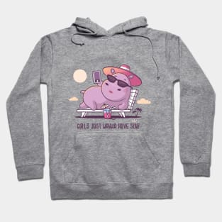 Hippo on the Beach Hoodie